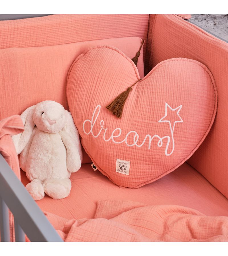 Σετ Διακοσμητικά μαξιλαράκια Μουσελίνα FUNNA BABY Coral Pink 0203